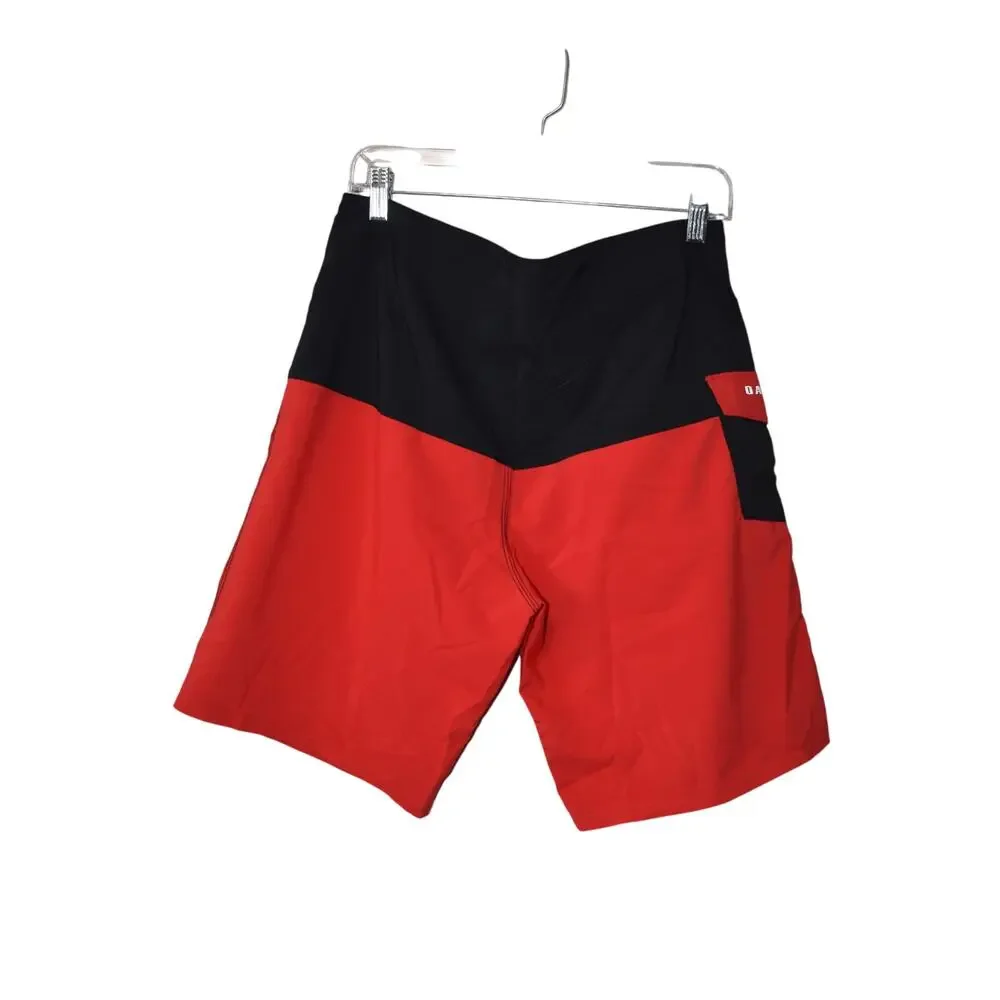 Oakley Red/Black Not Lined Swim Trunks Size 32